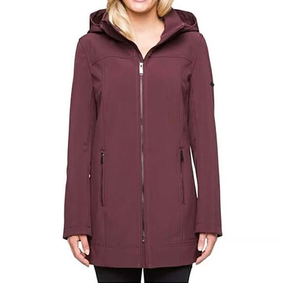 Andrew Marc Jackets & Blazers - Andrew Marc Burgundy Water Repellent Hooded Jacket Size XL